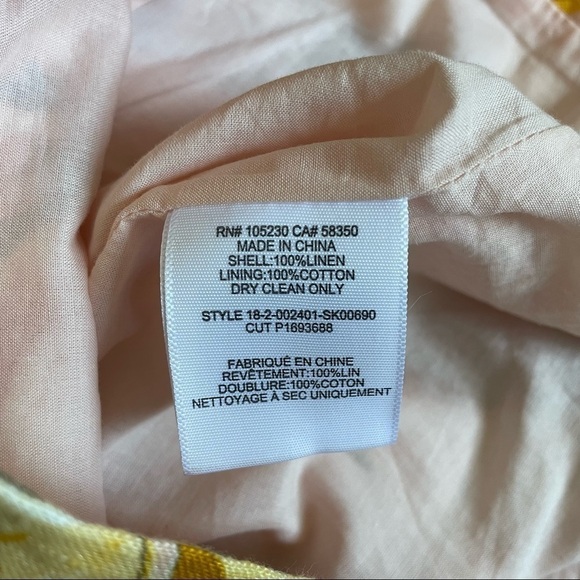 Joie Skirt Radhiya High-Low Ruffle Printed 100% Linen Tropical Print Pink 4 - Picture 8 of 10